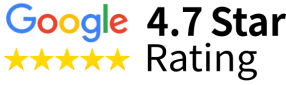 4.7-star Google review rating badge