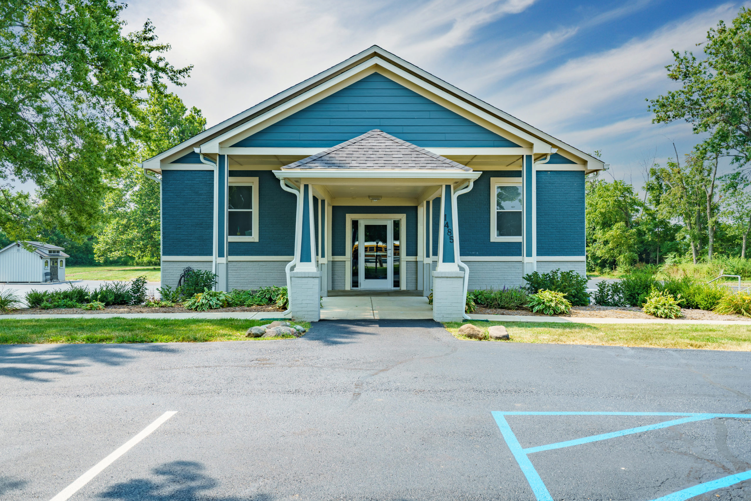 A blue K1ds Count Therapy Brownsburg ABA building